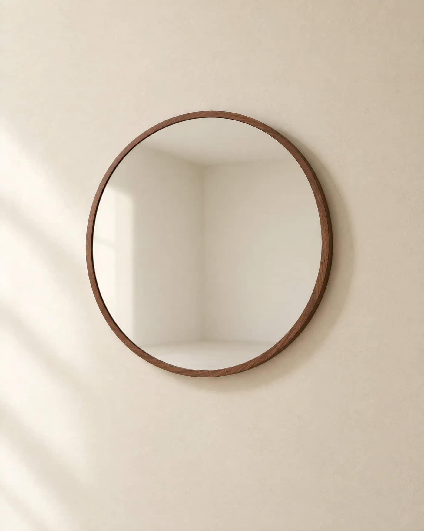 Gallery Round Walnut Wall Mirror