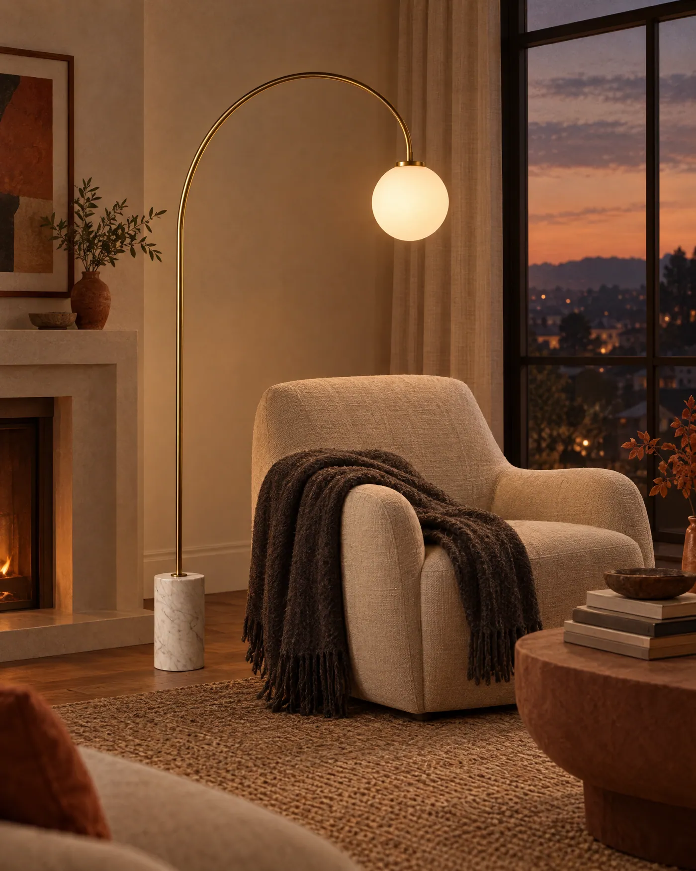 Aurora Arc Floor Lamp at home