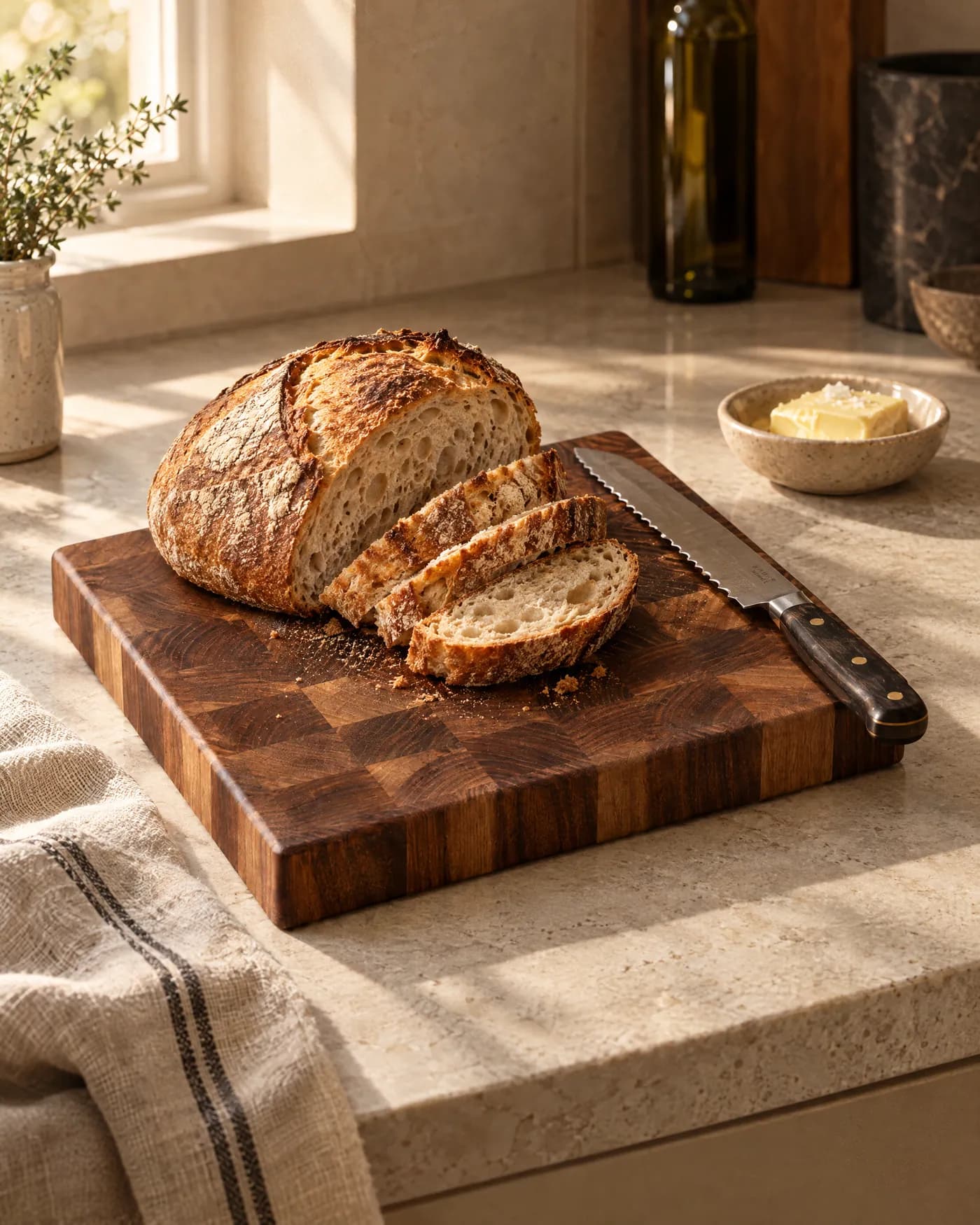 Heirloom Walnut End-Grain Cutting Board at home