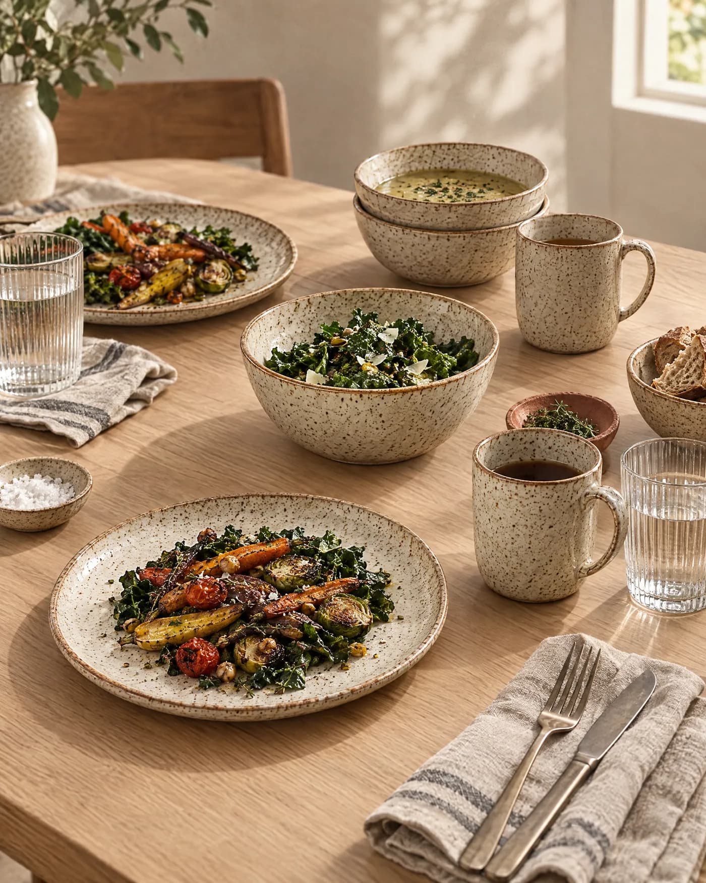 Tablelands 16-Piece Stoneware Dinner Set at home